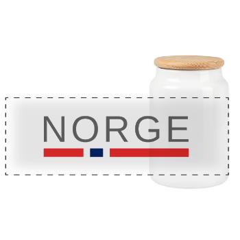 Norwegen - Panorama Keksdose mit Holzdeckel - Weiß - Vorne