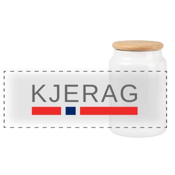 Kjerag Norway - Panoramic Cookie Jar with Wooden Lid - white - Front