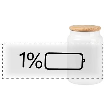 1 percent power - Panoramic Cookie Jar with Wooden Lid - white - Front