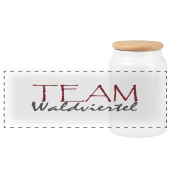 Team Waldviertel - Panoramic Cookie Jar with Wooden Lid - white - Front