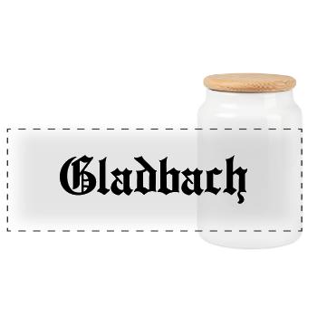 Gladbach - Panorama Keksdose mit Holzdeckel - Weiß - Vorne