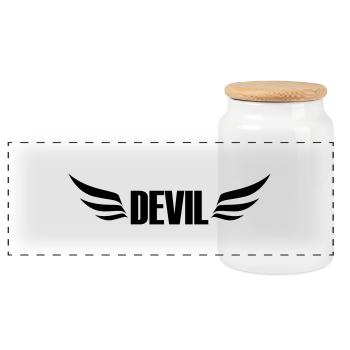 devil - Panorama Keksdose mit Holzdeckel - Weiß - Vorne