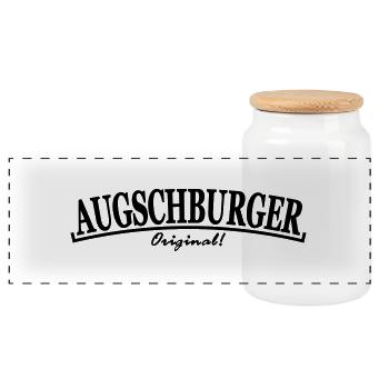 Augschburger, Original - Panorama Keksdose mit Holzdeckel - Weiß - Vorne