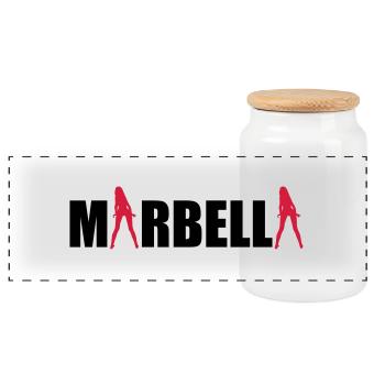 Marbella sexy Girls holiday Spain - Panorama Keksdose mit Holzdeckel - Weiß - Vorne