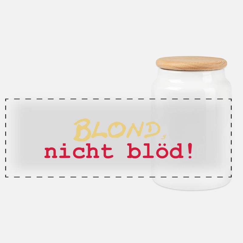Blond nicht blöd - Panorama Keksdose mit Holzdeckel - Weiß