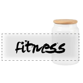 Fitness - Panorama Keksdose mit Holzdeckel - Weiß - Vorne