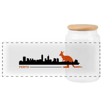 perth2 - Boîte à biscuits avec couvercle en bois - blanc - Devant