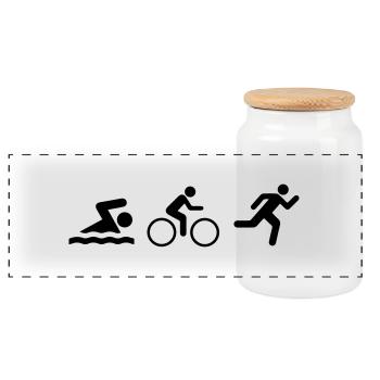 Triatlon_v9 - Panorama Keksdose mit Holzdeckel - Weiß - Vorne