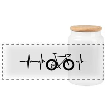 ICH LIEBE MEIN FAHRRAD! - Panorama Keksdose mit Holzdeckel - Weiß - Vorne