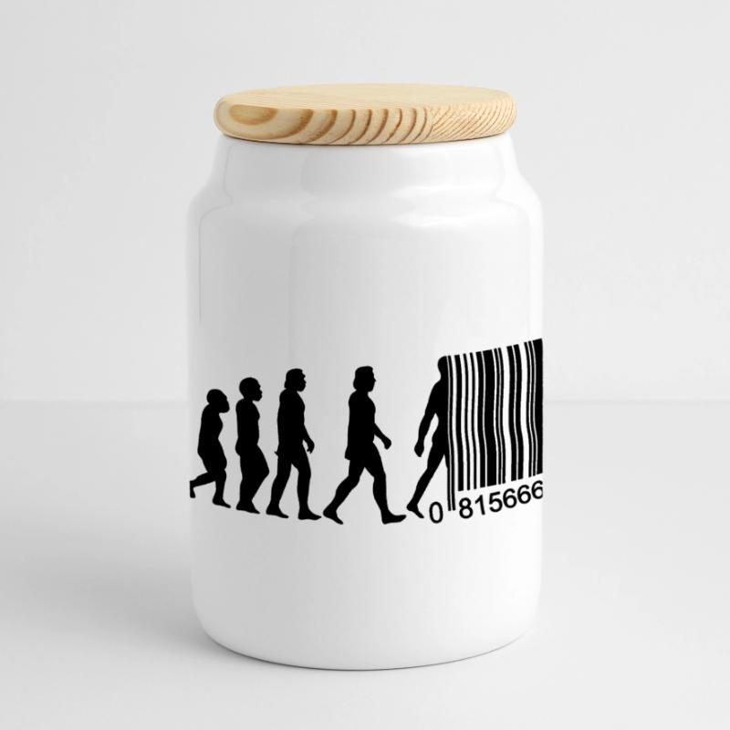 Barcode Evolution Panorama Keksdose mit Holzdeckel