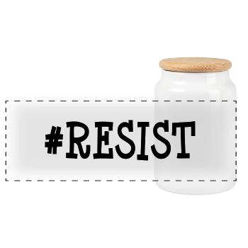 #RESIST - Panorama Keksdose mit Holzdeckel - Weiß - Vorne