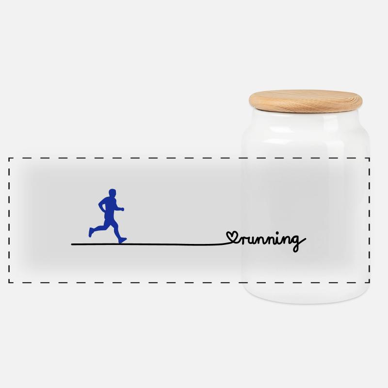 love running - Panorama Keksdose mit Holzdeckel - Weiß