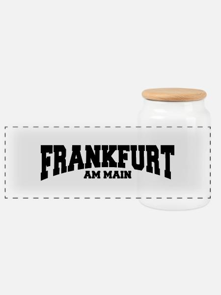 frankfurt am main - Panorama Keksdose mit Holzdeckel - Weiß