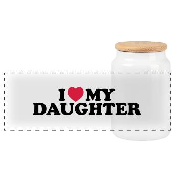 I love my daughter - Panorama Keksdose mit Holzdeckel - Weiß - Vorne