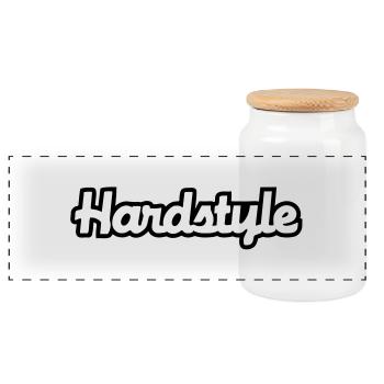 Hardstyle__V051 - Panoramic Cookie Jar with Wooden Lid - white - Front