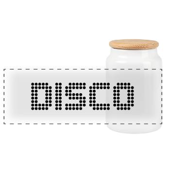 Disco - Panoramic Cookie Jar with Wooden Lid - white - Front