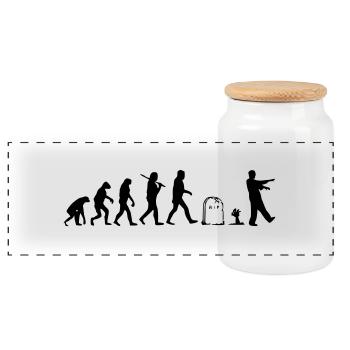 Evolution - Panorama Keksdose mit Holzdeckel - Weiß - Vorne