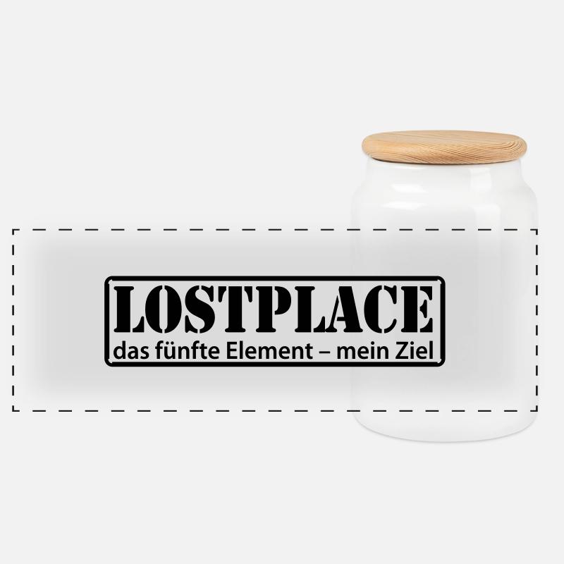 LP-Schild - Panorama Keksdose mit Holzdeckel - Weiß