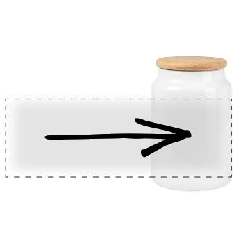 Arrow - Panoramic Cookie Jar with Wooden Lid - white - Front