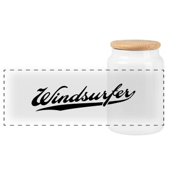windsurfer - Panorama Keksdose mit Holzdeckel - Weiß - Vorne
