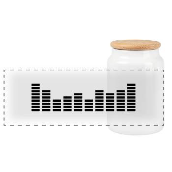 beat_f1 - Panoramic Cookie Jar with Wooden Lid - white - Front