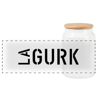 La Gurk Fussball Dialekt Spruch Geschenk - Panorama Keksdose mit Holzdeckel - Weiß - Vorne