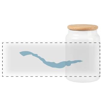 swim fins finswimming flossenschwimme - Panoramic Cookie Jar with Wooden Lid - white - Front