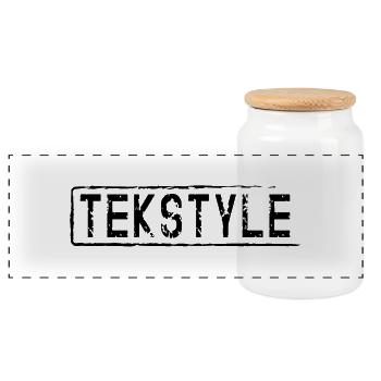 tekstyle3 - Panorama Keksdose mit Holzdeckel - Weiß - Vorne