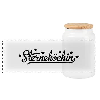 Cook - Panoramic Cookie Jar with Wooden Lid - white - Front