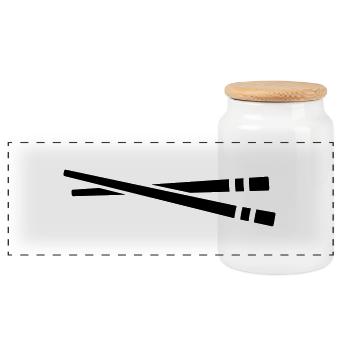 Sushi - Boîte à biscuits avec couvercle en bois - blanc - Devant