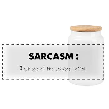 Sarcasm - Panorama Keksdose mit Holzdeckel - Weiß - Vorne