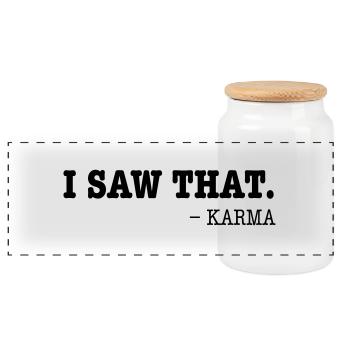 I Saw That - Karma - Panorama Keksdose mit Holzdeckel - Weiß - Vorne