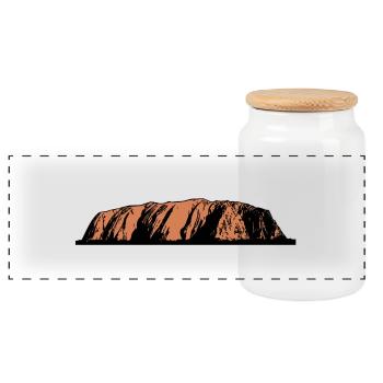 Ayers Rock - Australia - Panorama Keksdose mit Holzdeckel - Weiß - Vorne