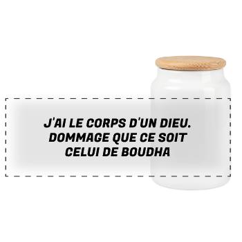 Humour - Drôle - Blague - Rire - Fun - Cool - Boîte à biscuits avec couvercle en bois - blanc - Devant