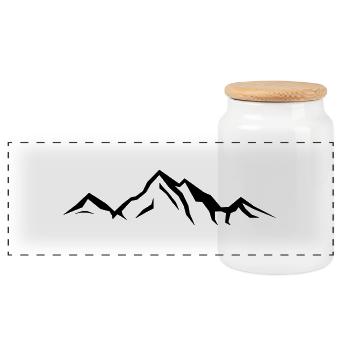 berge_001 - Boîte à biscuits avec couvercle en bois - blanc - Devant