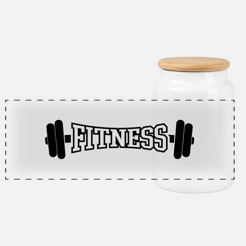 Fitness - Panorama Keksdose mit Holzdeckel - Weiß