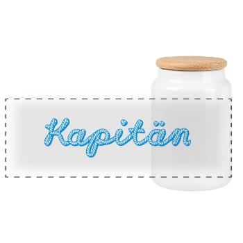 Kapitän, Segeln, Segelboot, Boot, Schiff, Captain - Panorama Keksdose mit Holzdeckel - Weiß - Vorne