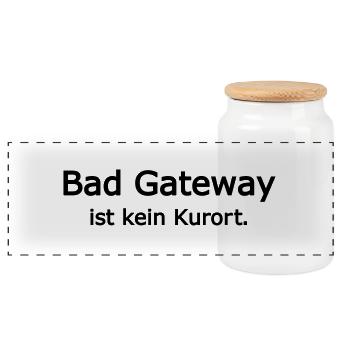 Bad Gateway ist kein Kurort - Panorama Keksdose mit Holzdeckel - Weiß - Vorne