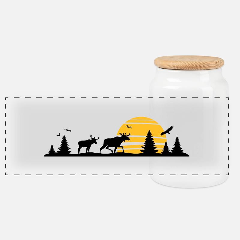 Landschaft - Schweden, Norwegen - Panorama Keksdose mit Holzdeckel - Weiß