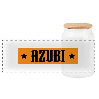 AZUBI orange tshirt - Panorama Keksdose mit Holzdeckel - Weiß - Vorne