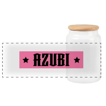 AZUBI rosa tshirt - Panorama Keksdose mit Holzdeckel - Weiß - Vorne