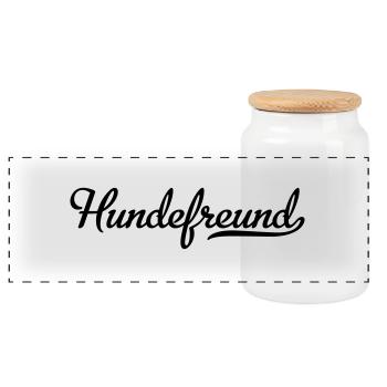 Hundefreund - Panorama Keksdose mit Holzdeckel - Weiß - Vorne
