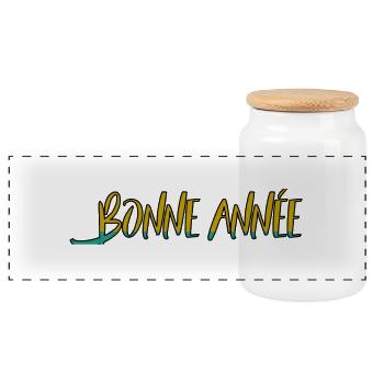 NOËL. ANNEE. ANNIVERSAIRE. RETRAITE. FÊTE. COEUR. - Boîte à biscuits avec couvercle en bois - blanc - Devant