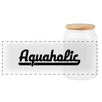Aquaholic - Panoramic Cookie Jar with Wooden Lid - white - Front
