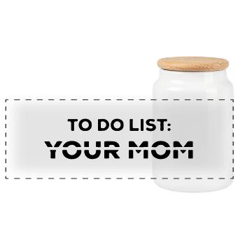 liste de choses à faire pour maman - Boîte à biscuits avec couvercle en bois - blanc - Devant