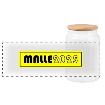 Malle 2025 - Panorama Keksdose mit Holzdeckel - Weiß - Vorne