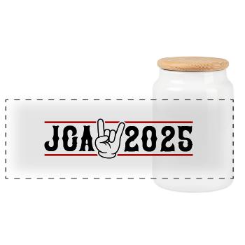 Jga 2025 Junggesellen Abschied - Panorama Keksdose mit Holzdeckel - Weiß - Vorne