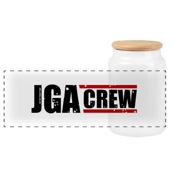 Jga Crew Junggesellenabschied - Panorama Keksdose mit Holzdeckel - Weiß - Vorne