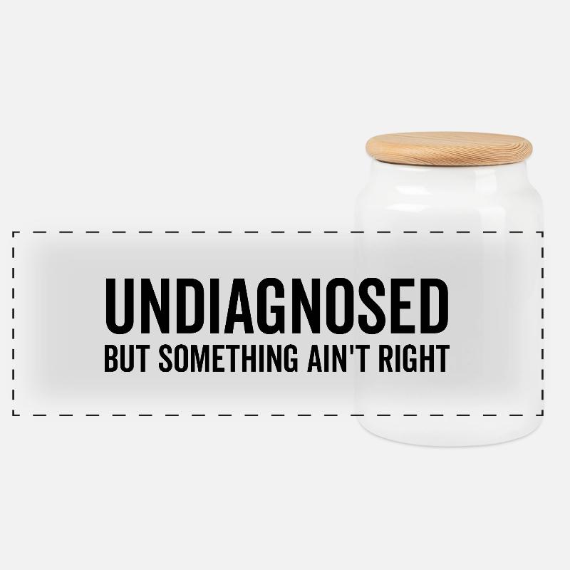 Undiagnosed but Something Ain’t Right - Panoramic Cookie Jar with Wooden Lid - white
