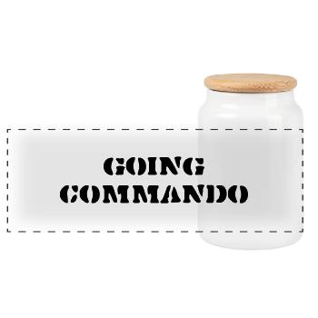 going commando - Panoramic Cookie Jar with Wooden Lid - white - Front